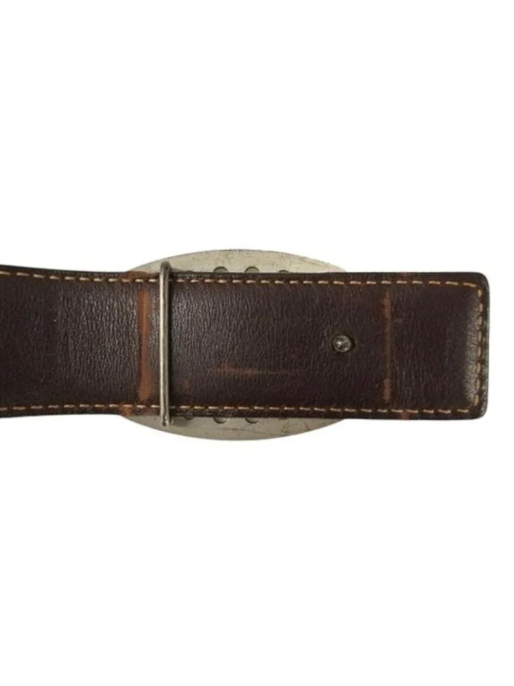Hermes Perforated Logo Evelyne Buckle Leather Belt 90 Black Brown